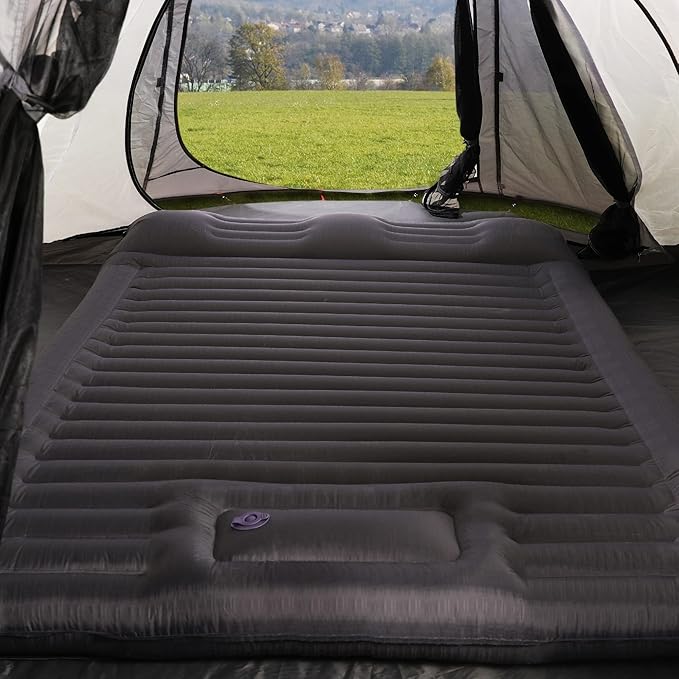 TOBTOS Double Sleeping Pad for Camping, Extra Thick 6" Camping Mattress 2 Person with Pillow Built-in Foot Pump, Inflatable Sleeping Mat for Camp, Backpacking, Hiking, Traveling
