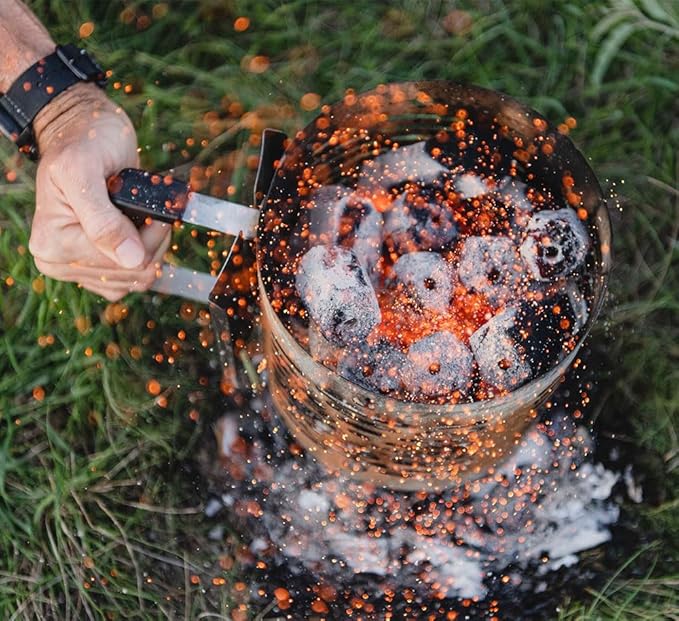 Nomad Fire 100% All-Natural Hardwood Charcoal | 10 LBS | Thai-Style Binchotan | Long Burning (4-6 hrs), High Heat, Low Ash, Low Smoke. Pro Charcoal for Nomad, Kettles, Kamados, Charcoal Smokers