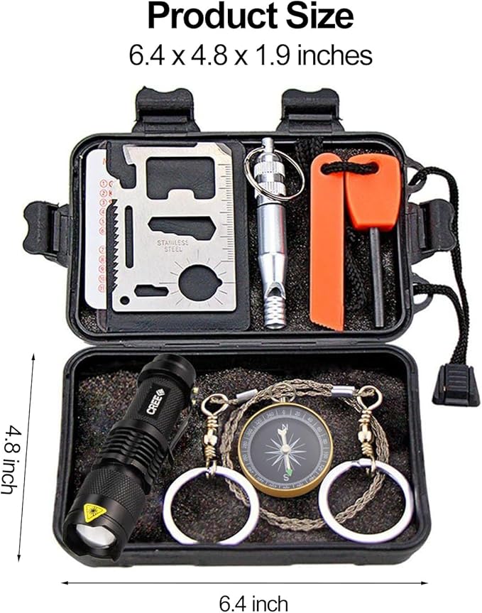 EMDMAK Survival Kit Outdoor Emergency Gear Kit for Camping Hiking Travelling or Adventures
