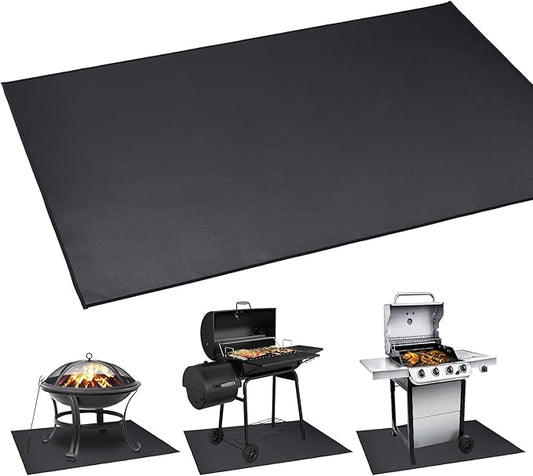 Large Under Grill Mat 60 ×40 Inch for Outdoor Charcoal, Smokers, Gas Grills, Deck and Patio Protective Mats, Fireproof Grill Pads, Indoor Fireplace Mat Prevents Ember Damage Wood Floor