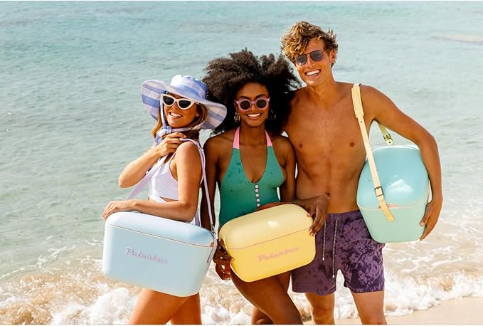 Retro Beach Cooler Vintage Picnic Lunch Box Bag Portable Cooler Travel Camping Hiking 90s Style Ice Chest