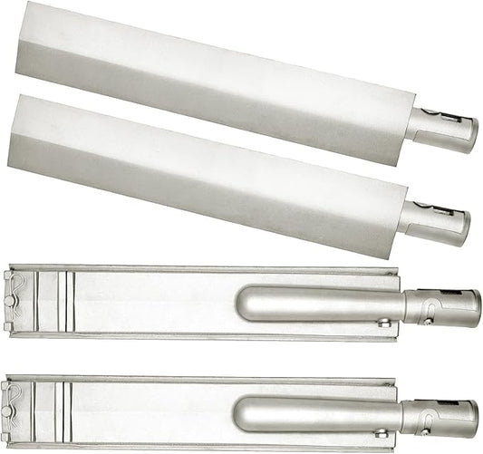 4PC Heavy Duty Grill Burner Replacement Parts for Bull Lion Premium Cal FlamevAussie Turbo CharBroil Nexgrill Thermos Gas Grill,16 1/8" Burner Tubes for Blaze Grill