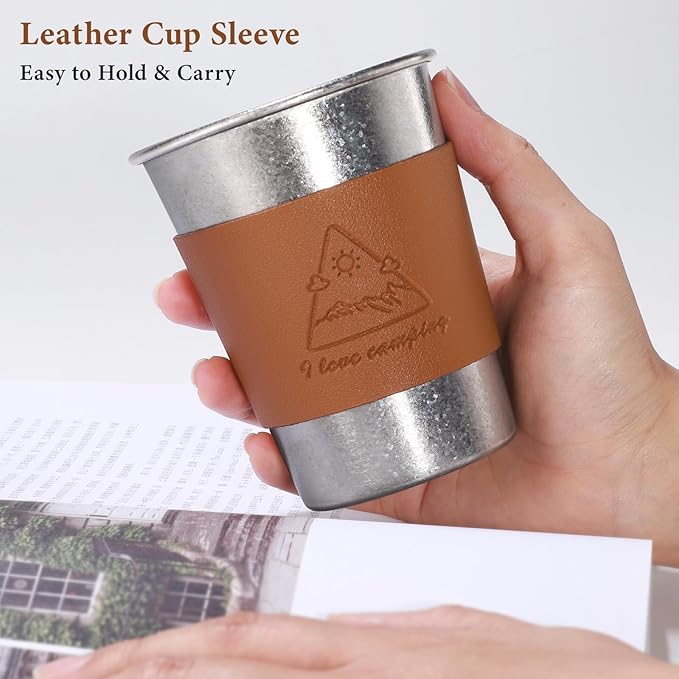 12 oz Titanium Camping Cup Pint Beer Wine Tumbler Drinking for Adults Travel, Outdoor, Camping, Everyday