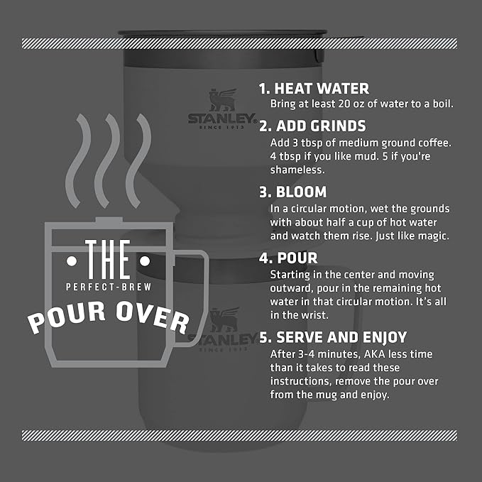 Stanley Classic The Perfect-Brew Pour Over Gift Set Elevate Your Coffee Experience with Precision Pouring and Timeless Style | 20oz/12oz | Polar