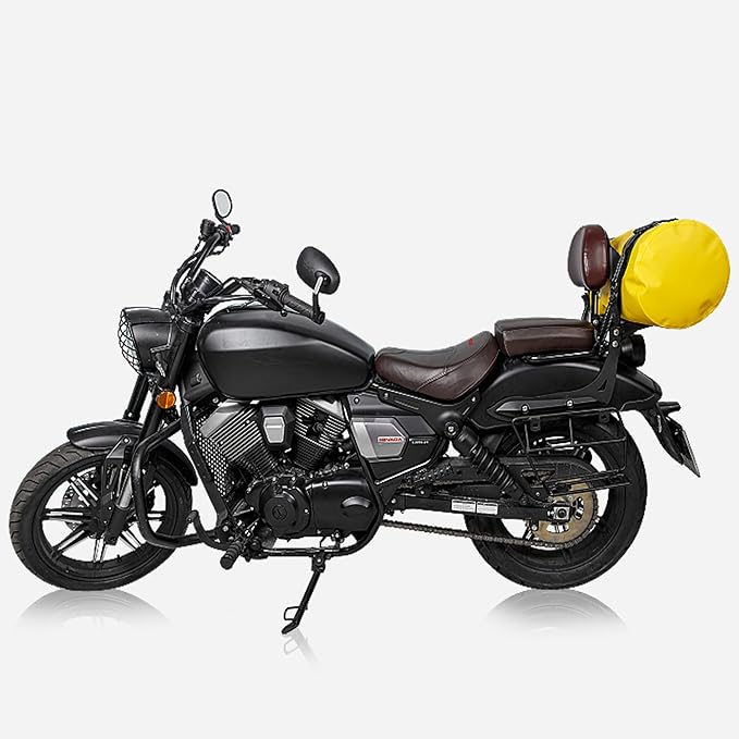 25L Waterproof Motorcycle Dry Bag - Motorcycle Luggage Tail Bag with Straps for Back Seat - Roll Top Dry Bag for Kayaking, Rafting, Boating, Camping, Travel, Beach