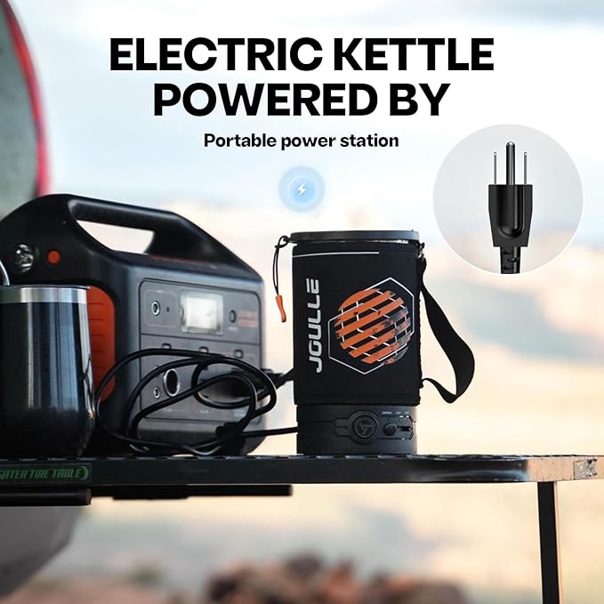 Electric Kettle, Multi-Functional Portable Travel Water Boiler Cooker, 30 oz Electric Kettle for Coffee, Cooking, Popcorn Maker, Camping RV Essentials