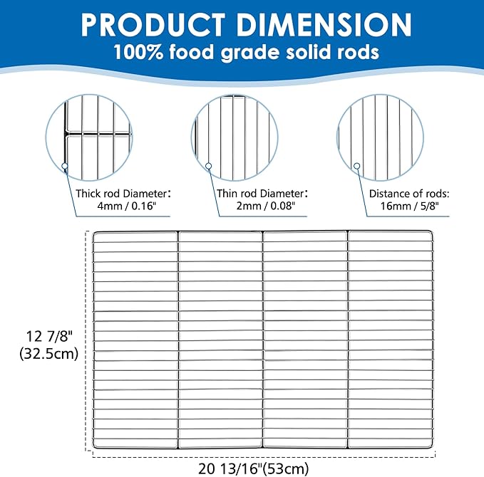 KEESHA BBQ Grill Mesh Metal Stainless Steel Barbecue Grill Grates Replacement-Barbecue Grilling Grid Wire Mesh, Multifunction Cooking Net for Outdoor Grill 2 Pack (20 13/16''*12 7/8'')