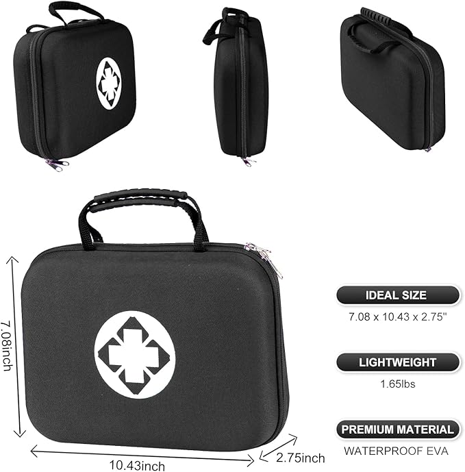 Home-Travel First-Aid Emergency-Kit Camping-Essentials - 299Pcs Car Survival Set First Aid Handheld Bag Multiple Purpose Black Case Outdoor Backpacking Gear for Disaster Preparedness YIDERBO