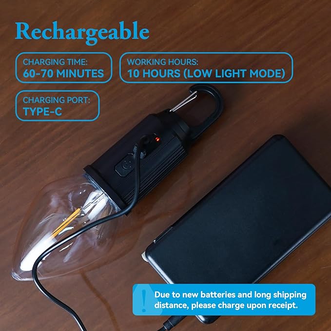 Rechargeable LED Gazebo Lights Outdoor Waterproof,3 Light Modes Battery Operated Lights,Candle Shape Outdoor Hanging Lights,Gazebo Chandelier Outdoor,Portable Pergola Lights,2 Pack