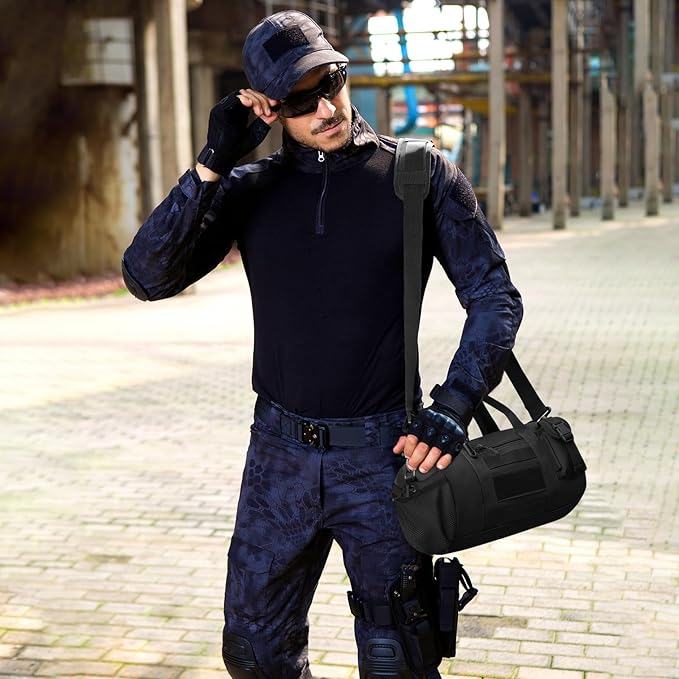 Huntvp Tactical Duffle MOLLE Handbag Gear Military Travel Carry On Shoulder Bag Small Valise