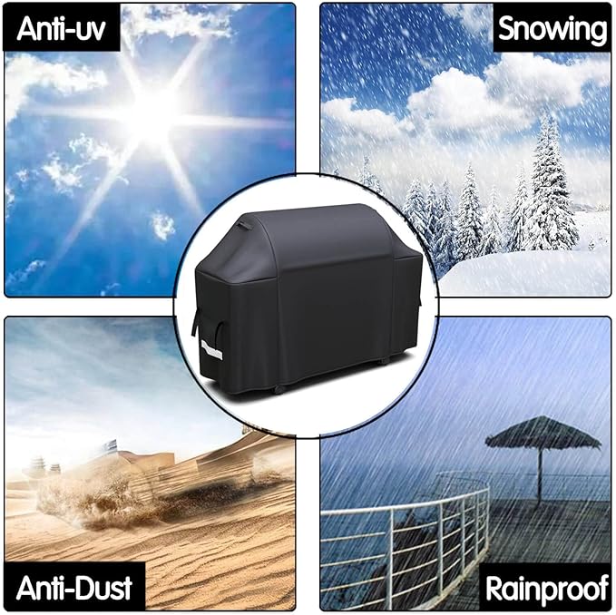 Grisun 7132 Grill Cover for Weber Genesis II and Summit 6 Burner Grill, XX-Large Gas Grill Cover Fits for Weber, Nexgrill, Charbroil and More, Waterproof, Anti-Fade Heavy-Duty 600 D Polyester, 72 Inch