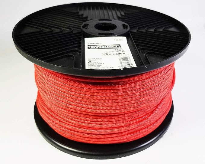 Everbilt Paracord 160 Lb Working Limit 1/8x 500 Ft. Red Roll