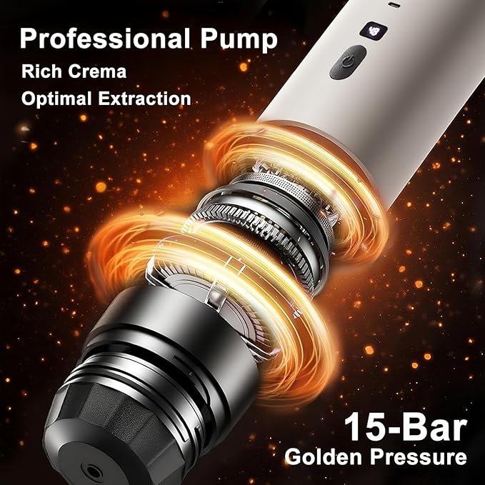 Portable Espresso Maker, Hands-Free Travel Coffee Makers for Camping, Car Self-Heating Espresso Machine with USB-C, With Ground Coffee & NS Capsules for RV/Office/Hiking