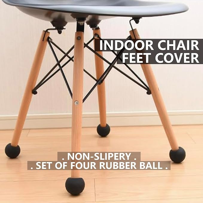 Fits 21-23mm Camping Chair Feets Rubber Ball Feet Anti Slipery Set of 4 Outdoor Chair Leg Cap Fishing Hiking, Compatible with Helinox Chair Zero One