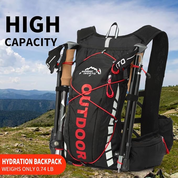 Hydration Pack Backpack,IX INOXTO Running Hydration Vest with 1.5L ( 50 oz) Water Bladder for Men Women,Lightweight Water Backpack for Hiking Cycling Climbing Camping