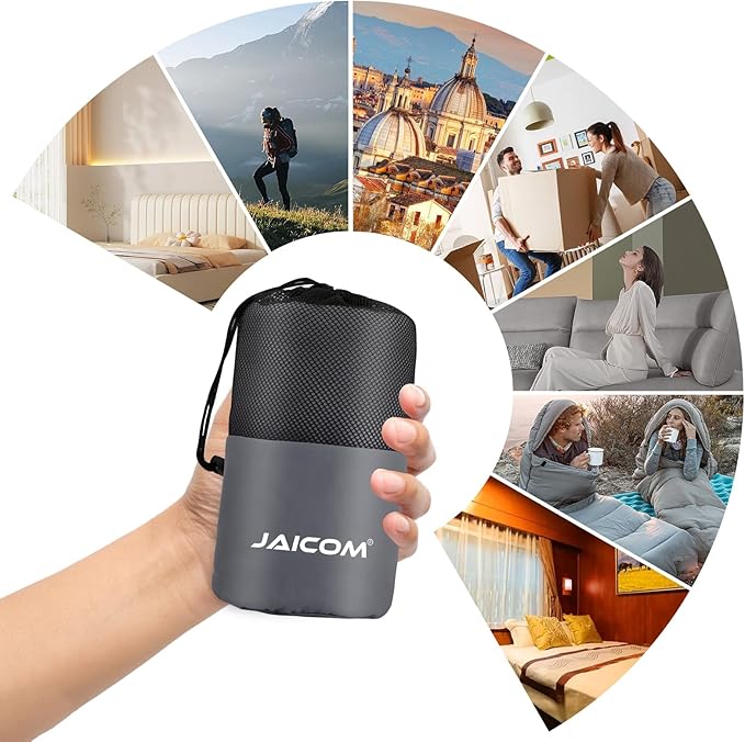 Sleeping Bag Liner, Travel Sheets & Adult Sleep Sack, Ultralight and Portable Summer Sleeping Bag - Ideal for Backpacking, Hotels and Hostels, Business Trips, Camping