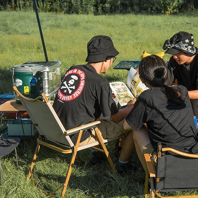 Naturehike Camping Chair, Foldable Chair for Outdoor Garden, Large Khaki