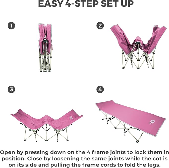 OSAGE RIVER Camping Cot for Adults - Folding Camping Cot - Portable Cots for Sleeping - Rated for 300 lbs