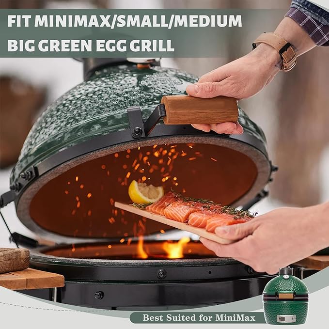 KAMaster Charcoal Basket Carbon Steel Fire Bowl for MiniMax,Small&Medium Bigg Green Eggs,Heavy Duty Enamel Coated Charcoal Ash Basket with Handles,Fire Box Bowls Ash Basket also for JR Kamado Grill