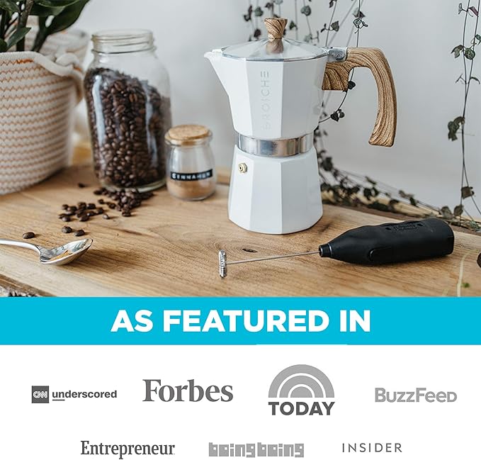 GROSCHE Milano Moka Stovetop Espresso Coffee Maker (3 Cup / 150 ml, White)