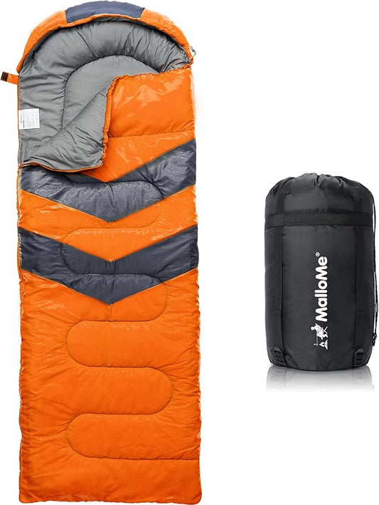 MalloMe Sleeping Bags for Adults Cold Weather & Warm - Backpacking Camping Sleeping Bag for Kids 10-12, Girls, Boys - Lightweight Compact Camping Essentials Gear Accessories Hiking Sleep Must Haves
