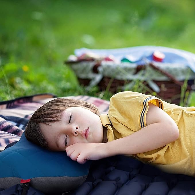 Hikenture Camping Pillow with Removable Cover - Ultralight Inflatable Pillow for Neck Lumbar Support - Upgrade Backpacking Pillow - Washable Travel Air Pillows for Camping, Hiking, Backpacking