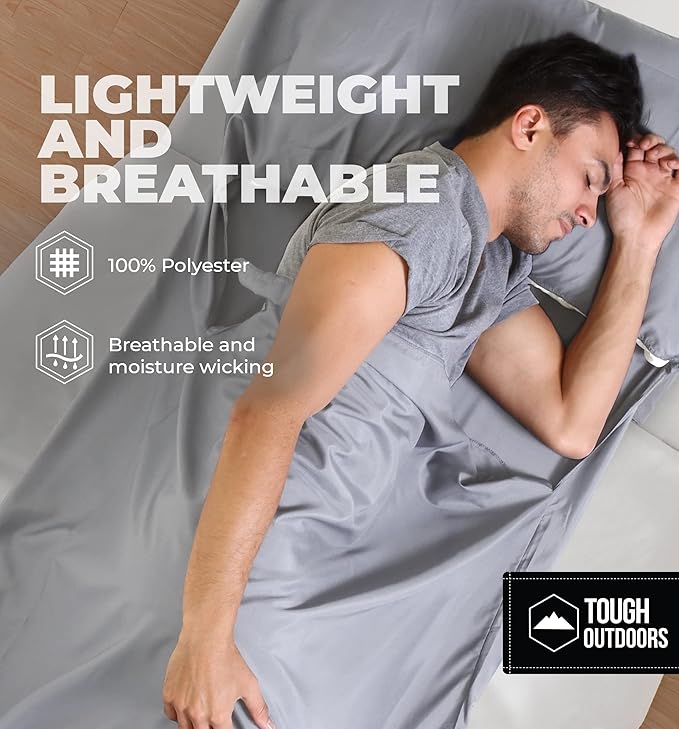 Sleeping Bag Liner - Adult Sleep Sack & Travel Sheets for Hotel - Travel Sleep Sack, Camping Sleeping Bag Liners for Cold Weather