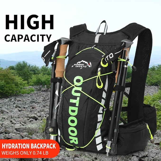 Hydration Pack Backpack,IX INOXTO Running Hydration Vest with 1.5L ( 50 oz) Water Bladder for Men Women,Lightweight Water Backpack for Hiking Cycling Climbing Camping