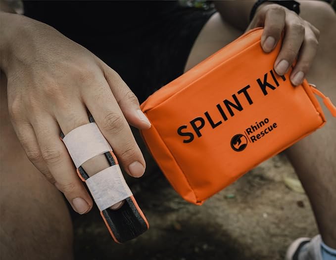 RHINO RESCUE First Aid Splint 36" X 4.3" Orange-Gray, Keep Bones in Position (4, Splint Bundle)