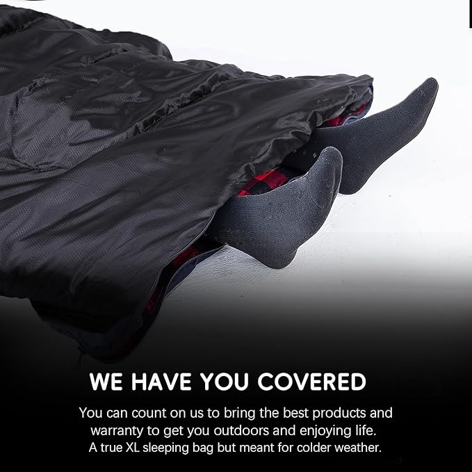 0 Degree Sleeping Bag Cotton Flannel Sleeping Bags for Adults Cold Weather Camping Winter Zero Degree Warm Weather Big and Tall