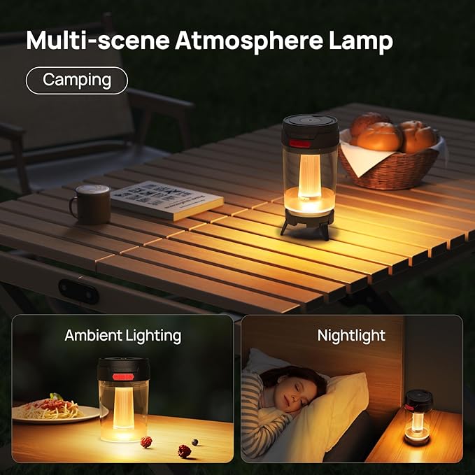 Consciot LED Camping Lantern, USB-C Rechargeable, 5 Light Modes 3 Color Temperatures 4400mAh Battery | Disassembly Free Design & Magnetic | Dimmable Flash Light & Night Light for Indoor and Outdoor