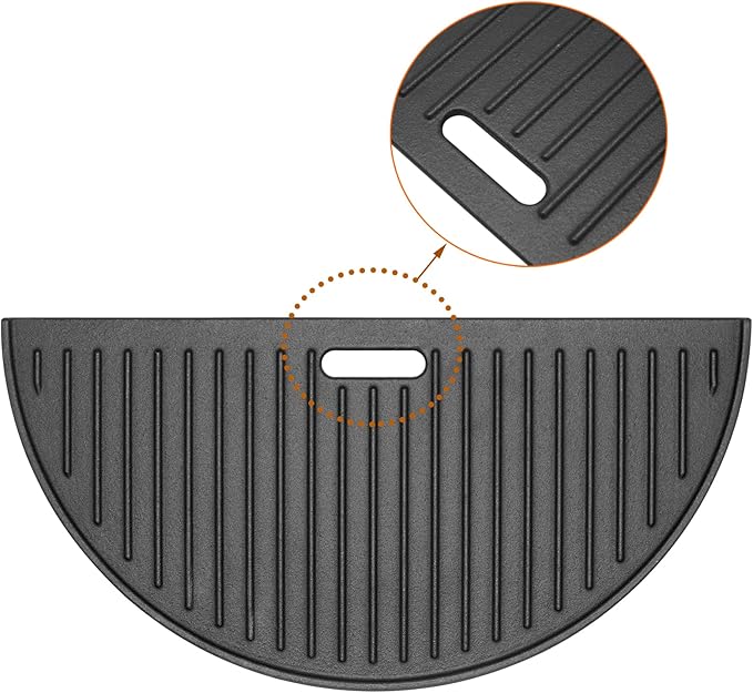 18" Grill Grate & Griddle Replacement for Kamado Joe Grill Accessories Classic III, II, I Stand-Alone, Solo Stove, for Large Big Green Egg Cast Iron Grate, Vision Parts VGKSS-CC2, B-11N1A1-Y2A
