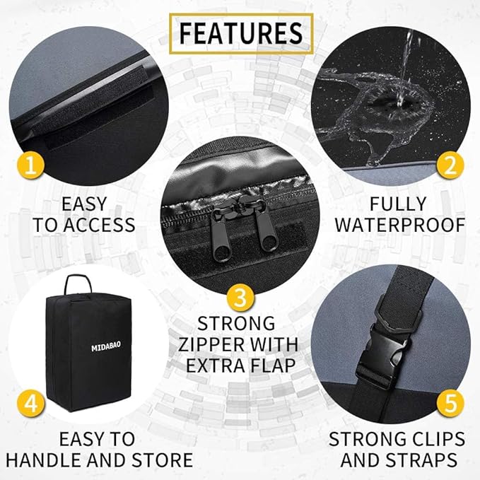 MIDABAO 20 Cubic Waterproof Duty Car Roof Top Carrier-Car Cargo Roof Bag Car Roof Top Carrier - Waterproof & Coated Zippers- includes Anti-Slip Mat- for Cars with or without Racks (20 Cubic Feet)