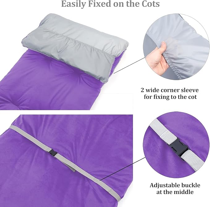 Gehannah Thick Camping Sleeping Pad, Soft Comfortable Microfiber Camping Cot Pads for Adults, Lightweight Foldable Sleeping mats for Traveling Hiking Backpacking Traveling