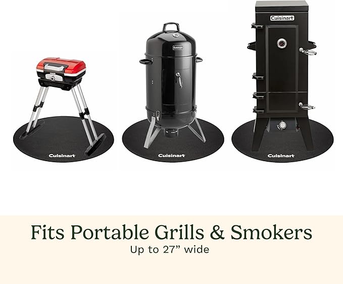 Cuisinart 36” Silicone-Coated Grill Mat with High Heat Resistance, Weather Resistant BBQ Mat for Grills, Griddles, Smokers & Fire Pits, Grease Proof Easy Clean Patio & Deck Protector