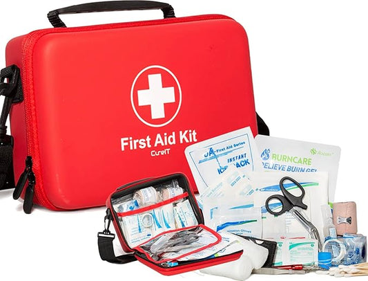 Premium First Aid Kit Travel, Waterproof with Shoulder Straps for Easy Carry - Ideal for Home, Car, and On-The-Go Emergencies