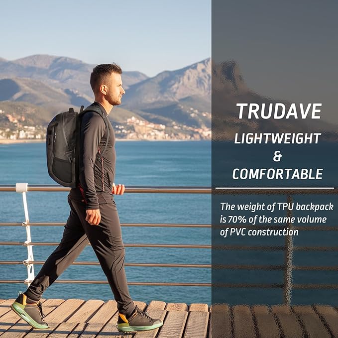 Waterproof Backpack, Waterproof Submersible Backpack, Floating TPU Coated Dry Bag with Airtight Zipper for Kayak, Fishing, Boating, Hiking (30L)