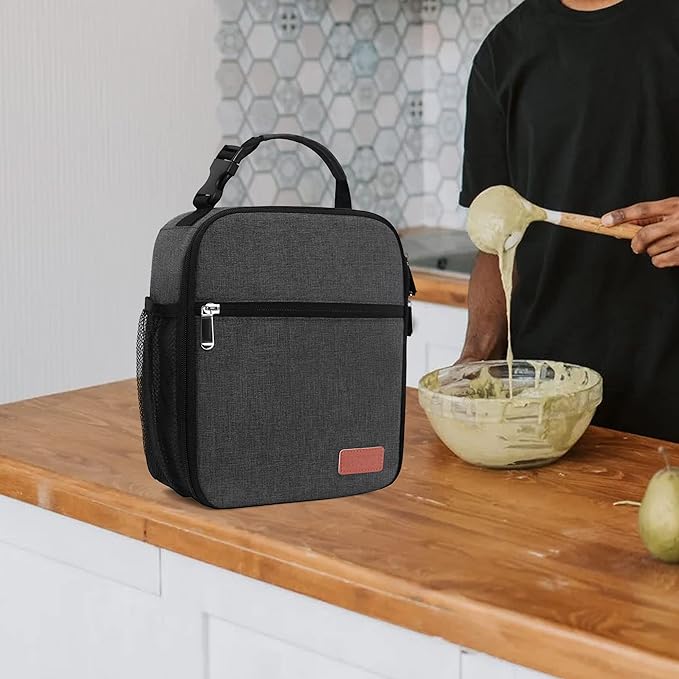 Lunch Box for Men & Women Durable Lunch Bag for Adults Reusable Small Lunchbox Dark Grey