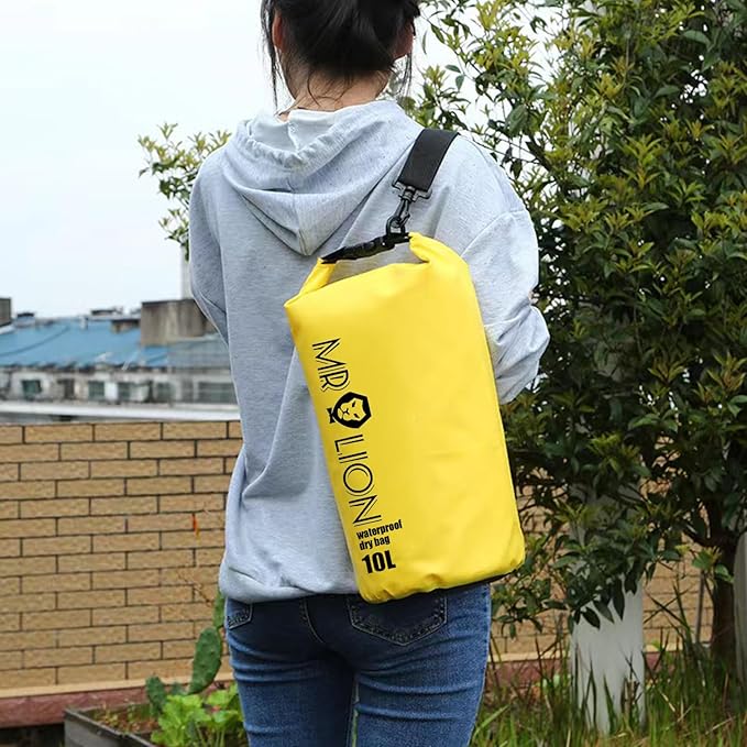 MR LION Waterproof Dry Bag - Roll Top Waterproof Backpack Sack Keeps Gear Dry for Kayaking, Beach, Rafting, Boating, Hiking, Camping and Fishing with Waterproof Phone Case (Yellow 30L)