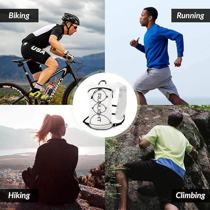 Running Vest for Women Men, Adjustable Hydration Backpack Breathable Reflective with 1.5L Water Bladder for Hiking, Trail, Running, Marathons, Cycling