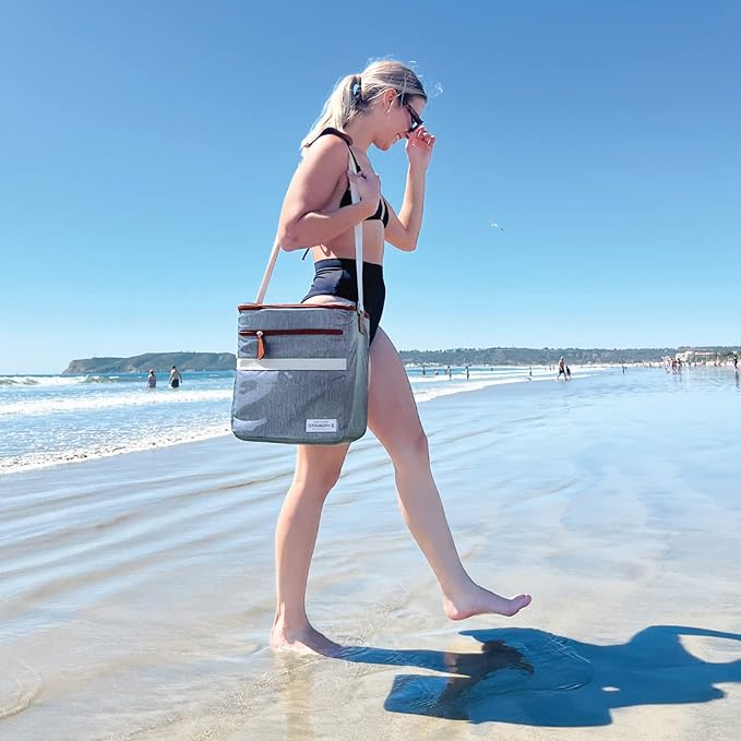 Fit & Fresh Foundry Soft Cooler Bag Insulated Leak Proof, 12 Can Small Soft Sided Cooler Bag for Men and Women, Portable Travel & Beach Cooler Bag with Removable Hard Liner, Stain Resistant