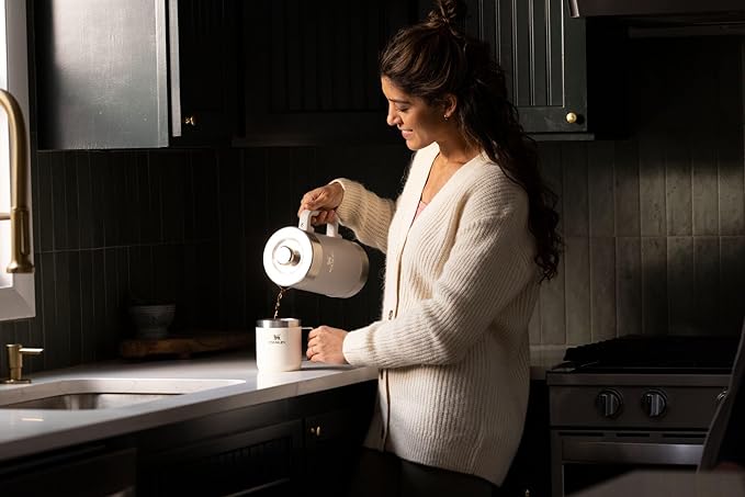 Stanley Classic Stay-Hot French Press Coffee Maker 48 oz | 5 Minute Brew, 4 Hours Hot | Mesh Filter for Coffee Grounds | Insulated Stainless Steel French Press | BPA-Free | Ash.