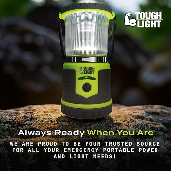 USB Rechargeable Camping Lantern, 1000 Lumens LED Lantern, Tent Lamp, 12000mAh Power Bank, 400 Hour, 7 Modes, Candle Feature, for Outdoors & Emergency