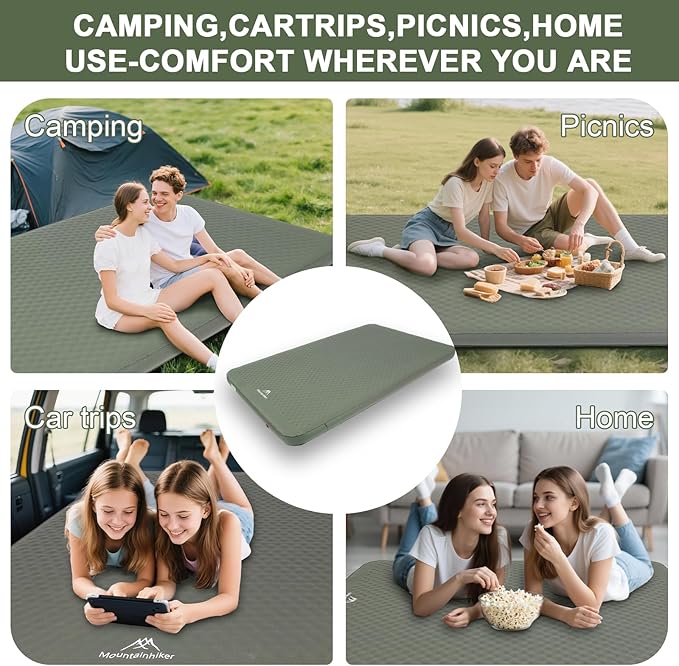 Self Inflating Sleeping Pad with Foam and Electric Pump,Innovative Y-Shaped Telescopic Structure,4.3" Thick Ultraportable Camping Mattress,Outdoor Compact Air Mat for Tent Car(4.2*79*28 inch)