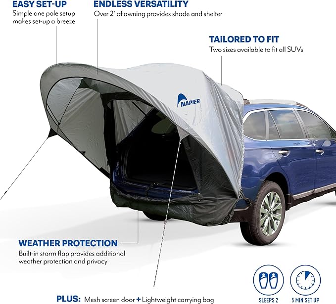 Napier Sportz Cove | Fits Small to Large SUVs | Easy 5-Minute Setup | Sun Protection & Privacy Shelter for Camping, Tailgating, Road Trips