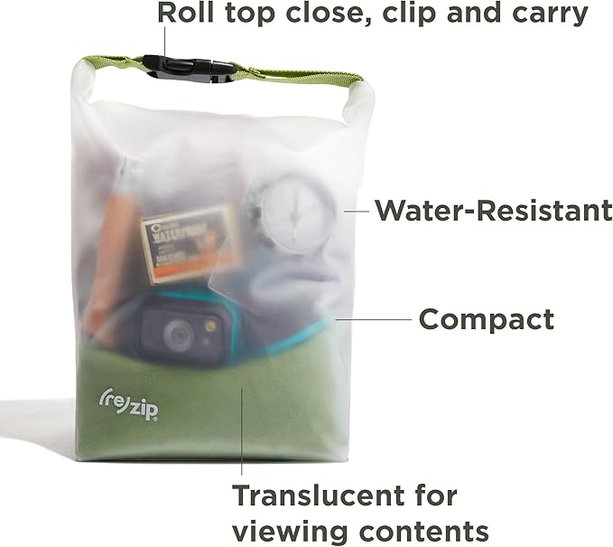 (re)zip Travel Adventure Roll Top Water-Resistant Lightweight Dry Bag | Multi-Purpose Dry or Wet Storage for Travel, Swimming, Boating, & Camping