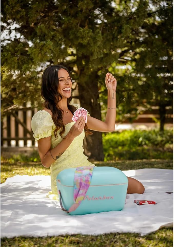 Retro Beach Cooler Vintage Picnic Lunch Box Bag Portable Cooler Travel Camping Hiking 90s Style Ice Chest