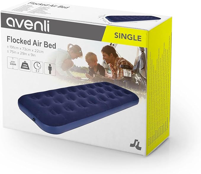 RAPTAVIS Single Size Air Mattress Inflatable Bed, Blow Up Mattress Camping Sleeping Pad