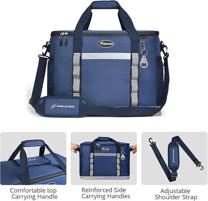 Maelstrom Soft Cooler Bag,Collapsible Soft Sided Cooler,24/30/60/75 Cans Beach Cooler,Ice Chest,Large Leakproof Camping Cooler,Portable Travel Cooler for Grocery Shopping,Camping,Road Trips