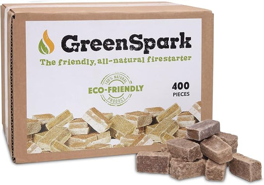 Natural Fire Starters for Grill, Smoker, Pizza Oven,BBQ,Fireplace, Wooden & Pellet Stove, Fire Pit, Long Burn, Waterproof,All Weather, Safe for Indoor/Outdoor Use (Square 400 Pcs)